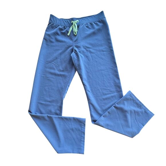 Set of Figs Womens Scrubs Pants & Gray SS Top straight leg Pockets Medium Blue - Picture 7 of 11